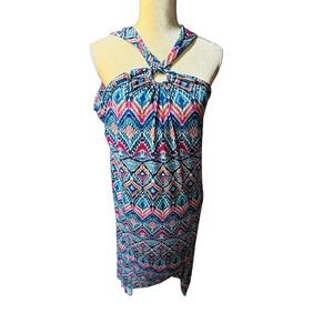 Tommy Bahama XL Halter Maxi Dress Colorful Island Print Beachy
